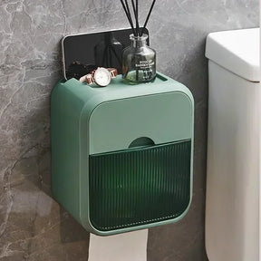 Toilet Paper Holder Box holder Bathroom Rack Waterproof Reel Tissue Storage Box Punch-free Kitchen Bathroom Storage Holder