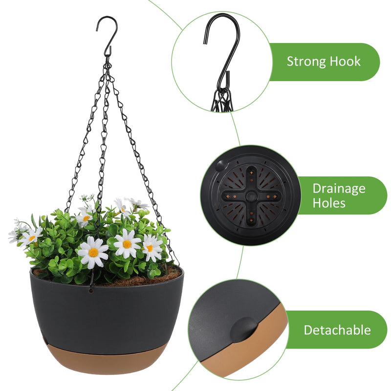 Hanging Planters Pot Suction Flowerpot, Modern Contrast Hanging Basket, Garden and Indoor Plant Pots, Balcony Bracketplant Pot