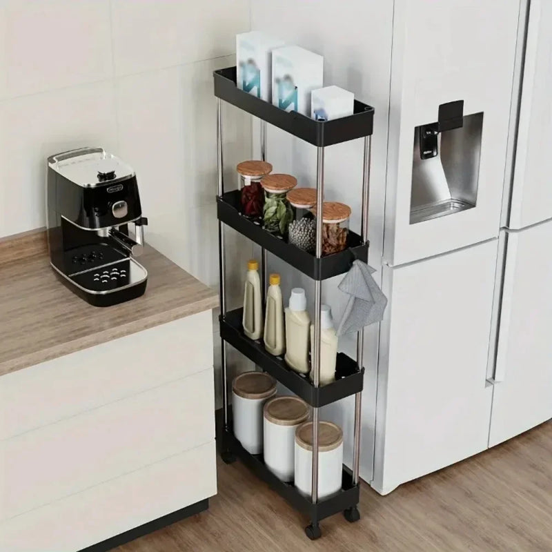 Push Trolley Shelf Floor Multi-layer Bathroom Bathroom Crevice Living Room Storage Trolley Kitchen Crevice Shelf