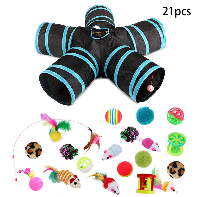 Cat Rattle Paper Tunnel Cat Toys Pet Crinkle Tunnel Cat Tent Tunnel Foldable Cat Toy Small Pet Cat Polyester Cotton