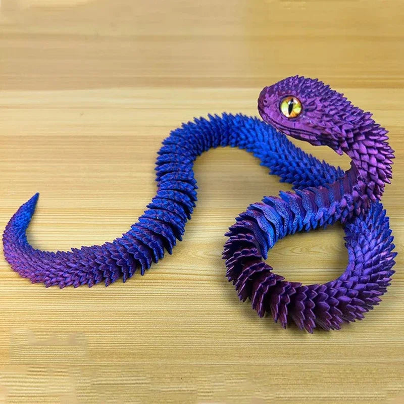 3D Printed Snake Movable Joint Fidget Toy Figurine Simulation Snake Office Desktop Ornament 2025 New Year Gifts Crafts Gift