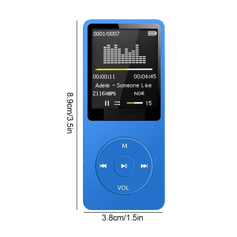 1.8in Screen MP3 Music Player Audio Player HIFI FM Radio Recording E-Book Multifunction Portable Walkman for Running Walking