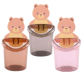 Bear Storage Cup Wall Mount Toothbrush Toothpaste Cup Holder Case Storage Cup Rack Stand Child Home Bathroom Accessories