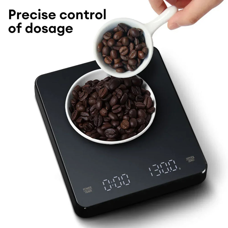 Xiaomi Mijia Digital Coffee Scale Timer LED Screen Espresso USB 3kg Max.0.1g High Precision Measures in Oz/ml/g Kitchen Scale