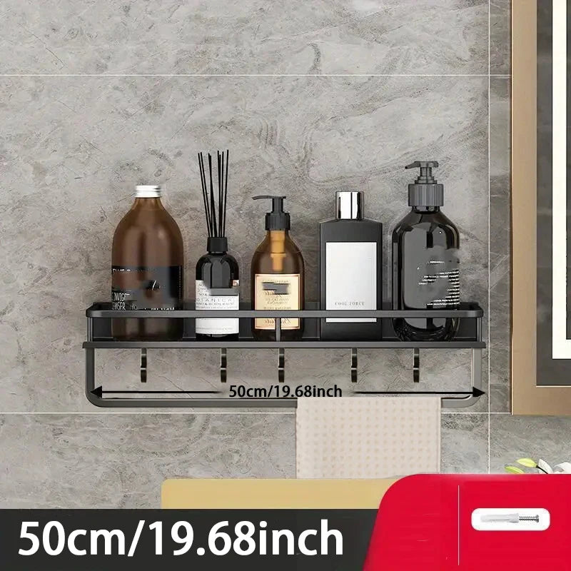 Aluminum Shelf Bathroom Storage Rack Wall Mounted Cosmetic Storage Rack Suitable For Bathroom Item Storage