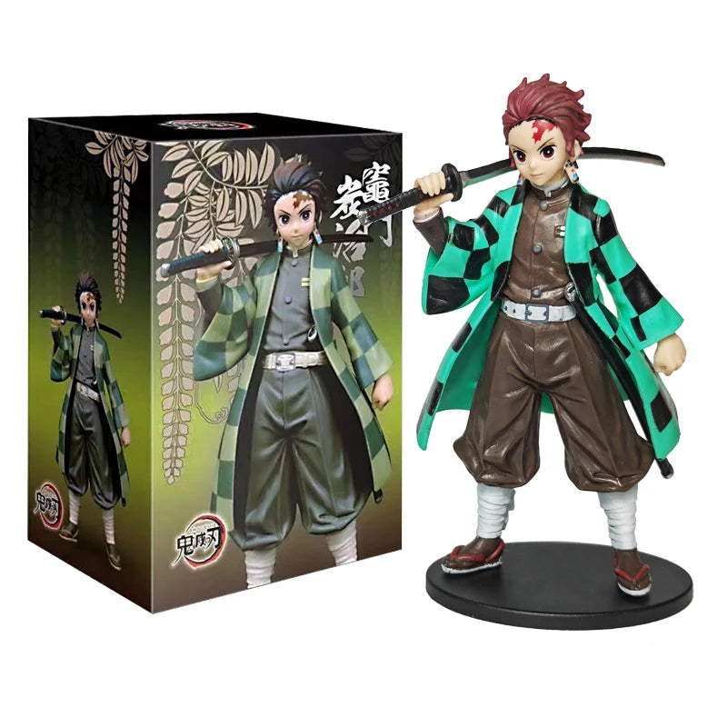 Anime Kamado Tanjirou Nezuko Demon Slayer Figure Action Figures PVC Model Toys Zenitsu Figurine Inosuke Kimetsu No Yaiba Figura