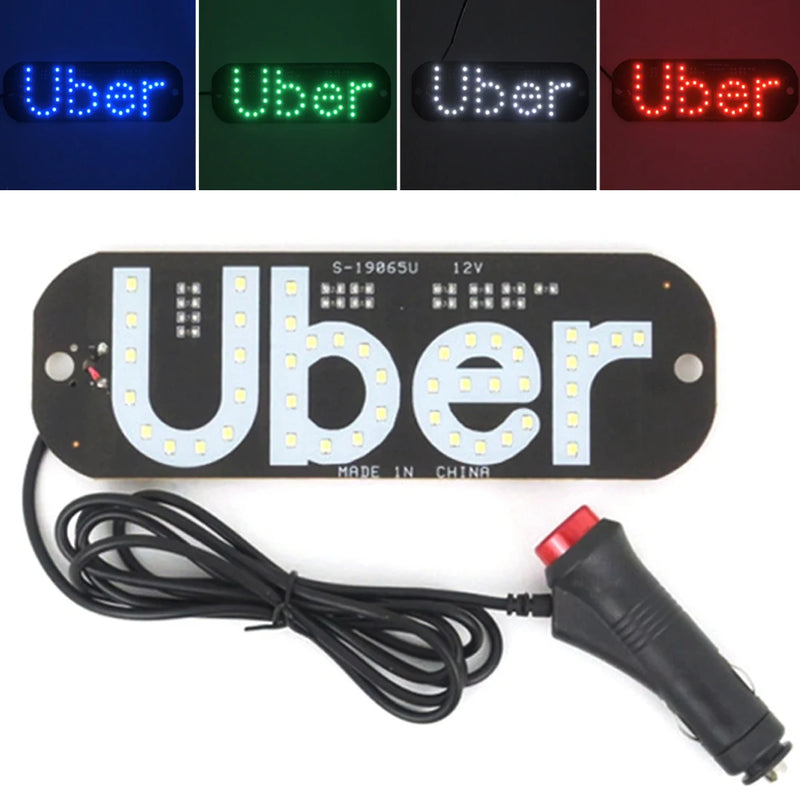 12V LED Car For UBER Cab Indicator Lamp Windscreen Sign Windshield Light Brightness Lamp Signal Lamp Decoration Light Car Lights