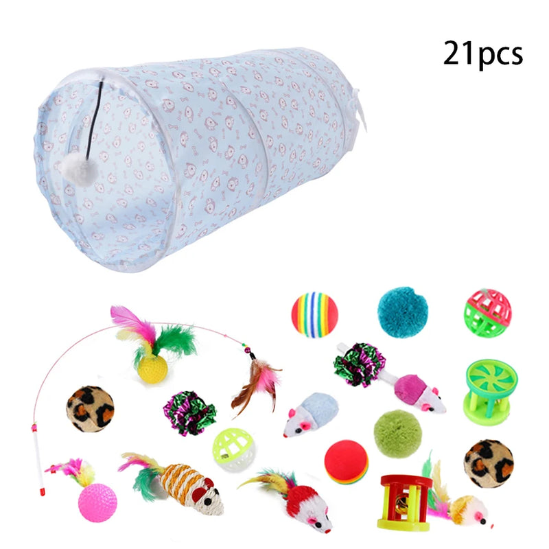 Cat Rattle Paper Tunnel Cat Toys Pet Crinkle Tunnel Cat Tent Tunnel Foldable Cat Toy Small Pet Cat Polyester Cotton