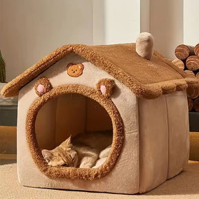 2024Foldable Pet House Removable Washable Cat House Puppy Cave Sofa Pet Bed House for Extra Small Dogs and Small and Medium Cats