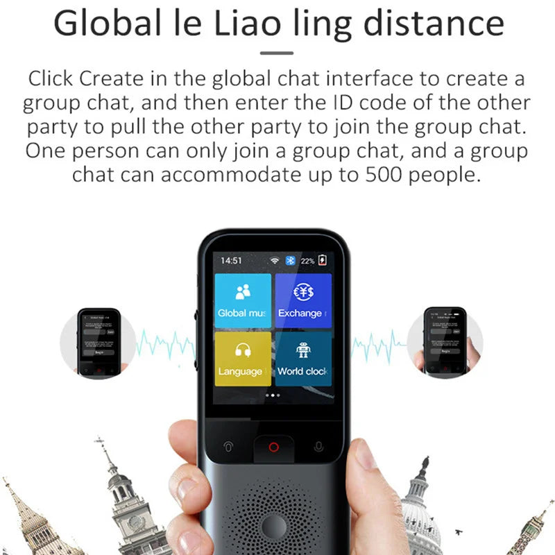 Portable Smart Voice Translator T11 134 Languages Real-time Speech Interactive Offline Translation Machine Business Travel