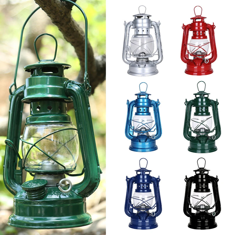 Retro Camping Lantern Kerosene Lamp Portable Handheld Lantern Outdoor Camping Lights 90ml Many Colour Metal Lamps