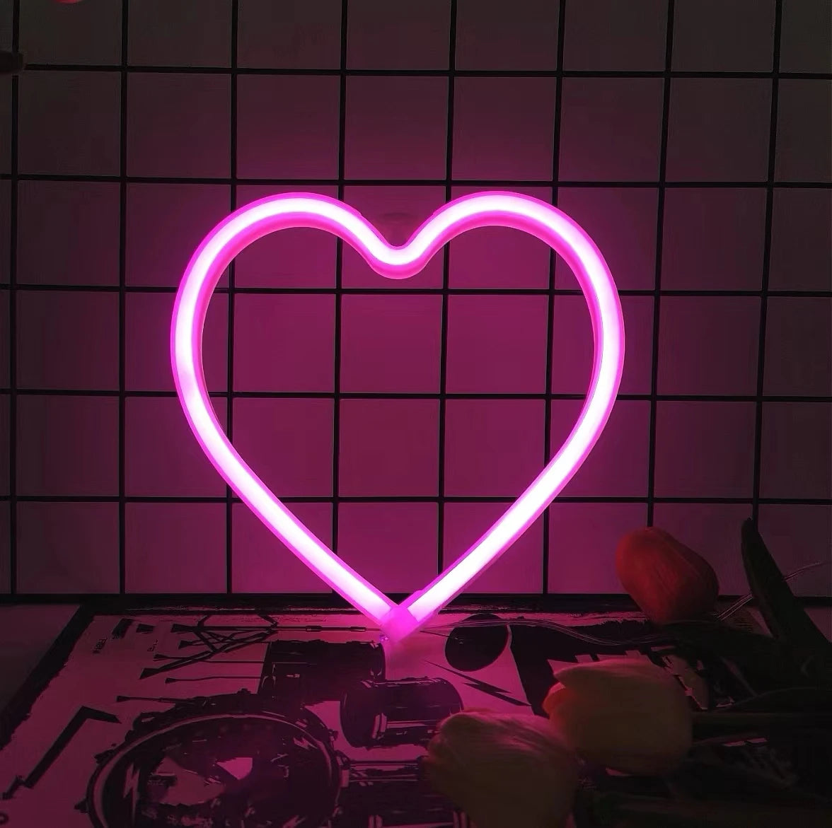 1pc, romantic neon lights,battery/USB power supply,girl's room wedding decoration,birthday,Valentine's Day,Mother's Day gift