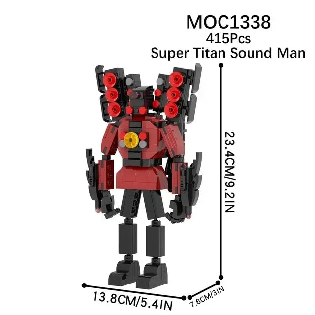 Moc Skibidi Toilet Action Figures Model builing Blocks Camerman Titan Speakerman Surveillance Man TVMan Boys Toys For Kids Gifts