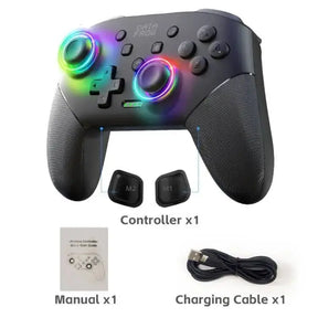 Data Frog Wireless Controller For Nintendo Switch OLED/LITE/PC Console Pro Gamepad with Programmable Turbo Function RGB Light