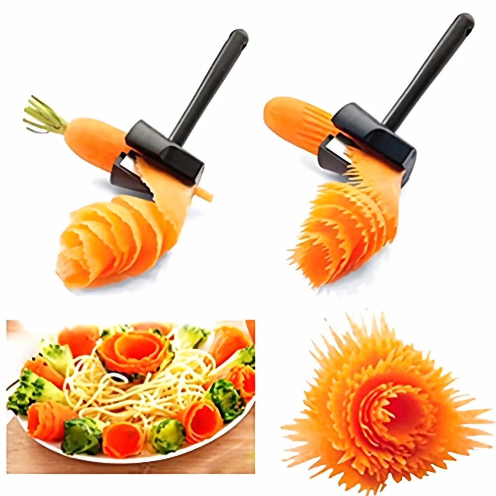 Creative Manual Spiral Slicers Vegetable Cutter Spiral Peeler Fruits Device Cooking Gadget Kitchen Roll Flower Decorative Tool