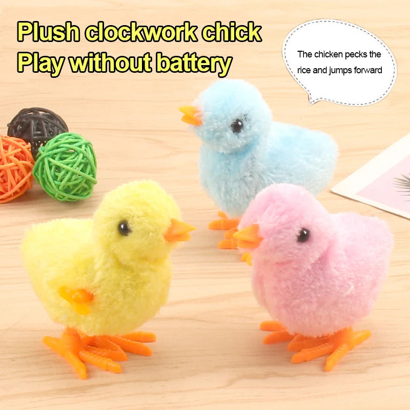 1pcs Cute Wind Up Chick Plush Animals Toy Kids Boy Girl Stuffed Animals Chick Clockwork Walking Toys Children Fun Gifts