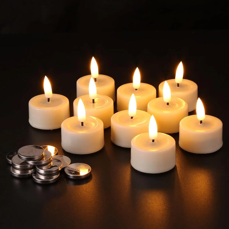 6/12pcs LED Candles Flashing Candles Light Battery Powered Flickering Tea Light Flameless Candles Birthday Wedding Party Decor