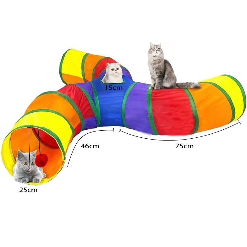 Cat Rattle Paper Tunnel Cat Toys Pet Crinkle Tunnel Cat Tent Tunnel Foldable Cat Toy Small Pet Cat Polyester Cotton