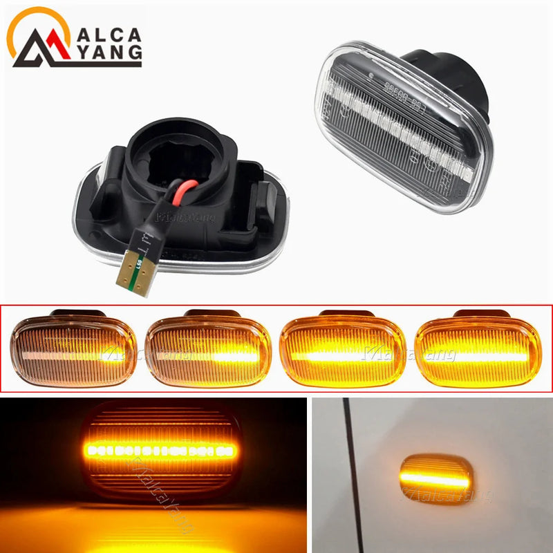 2pcs Dynamic Led Side Marker Flowing Turn Signal Light Panel Lamp for Toyota Corolla E10/E11/E12 Yaris Verso Hilux Surf N21 RX