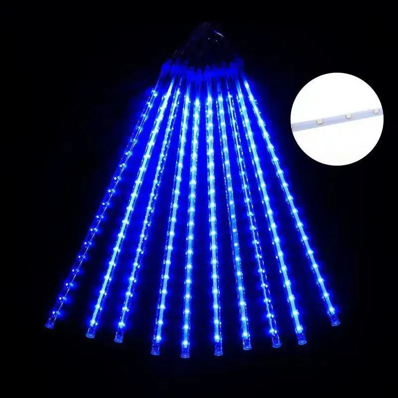 30CM LED Meteor Shower Rain Lights Waterproof Falling Raindrop Fairy String Light for Christmas Holiday Party Patio Decor