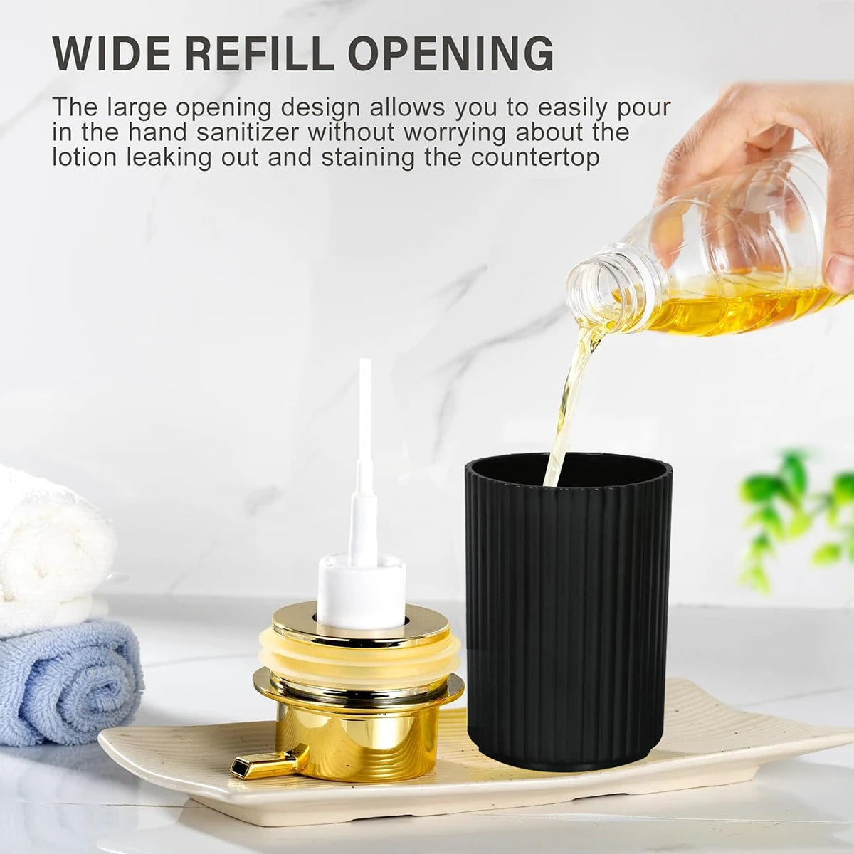 Foaming Soap Dispenser Black Foam Hand Soap Dispenser for Bathroom&Kitchen Hand and Dish Liquid Foaming Pump Bottle