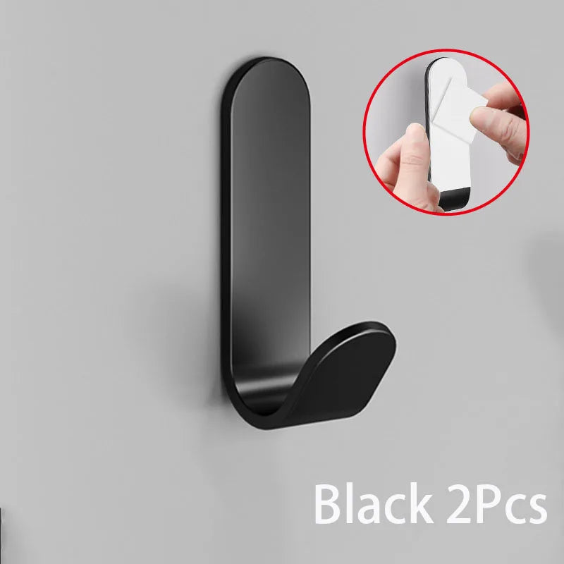 Multi-purpose Wall Organizer Hook Behind-door Key Cloth Hanger Hook Bathroom Robe Towel Holder Rack Kitchen Hardware Shelf Hook