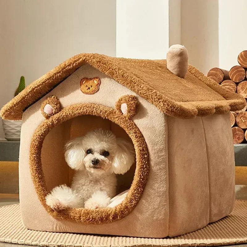 2024Foldable Pet House Removable Washable Cat House Puppy Cave Sofa Pet Bed House for Extra Small Dogs and Small and Medium Cats