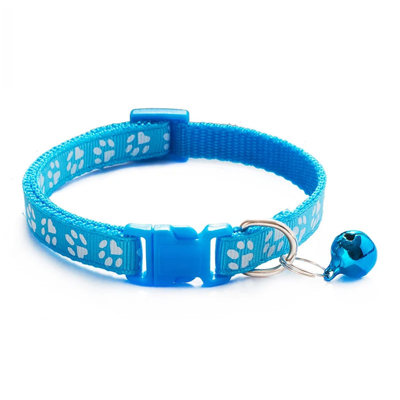 Pet cat bell collar dog print cat collar multiple colors optional necklace ring cat rope collar pet supplies