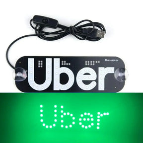 ZN Light Sign for Car with USB Plug 12V Charge, Blue Glowing, 7.4" Car LED Light Sign for Easy Nighttime Passenger Location