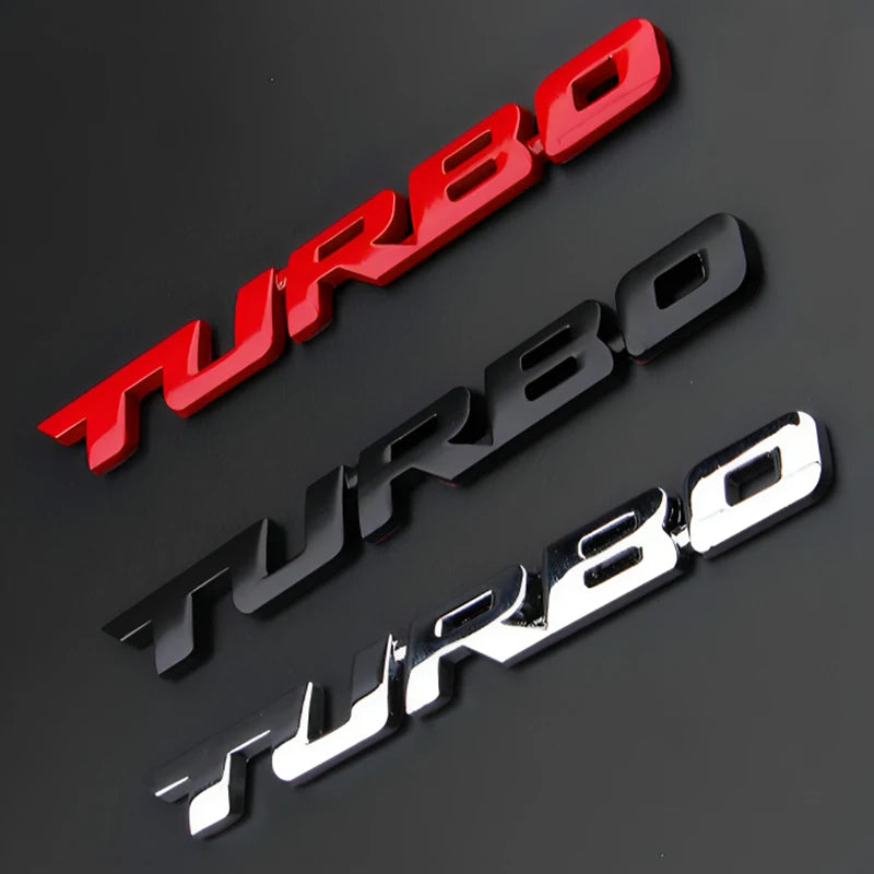 Car Body TURBO 3D Sticker Metal Emblem Decal Decoration Car Styling Tailgate Badge Decoration Sticker Automotive Accessories