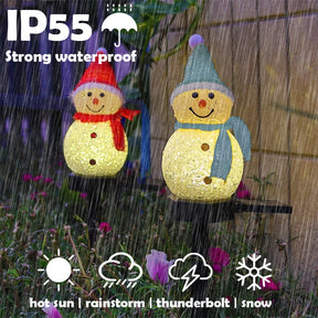 2024 New Christmas Snowman Decoration Light LED Solar Lights Outdoor Waterproof Post Lamp Garden Lawn Landscape Nightlight