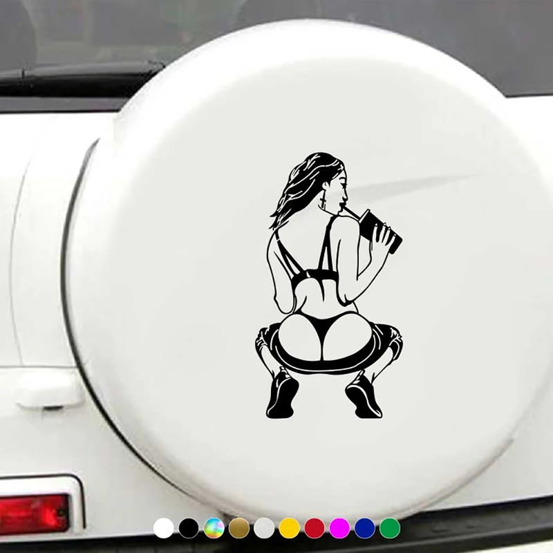 Drinking Attractive Girl Car Stickers Waterproof Vinyl Decal Car Styling Automobiles Trucks Bumpers Windows Laptops Car Accessor